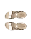 ECCO® Flowt Damen Flache Ledersandale - Gold - Top_Left_Pair