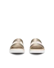 Women's ECCO® Flowt Leather Slider - Gold - Front_Pair