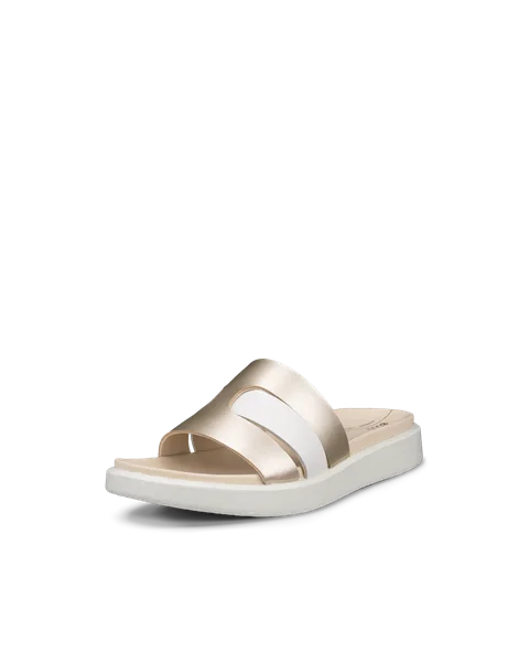 Women's ECCO® Flowt Leather Slider - Gold - M