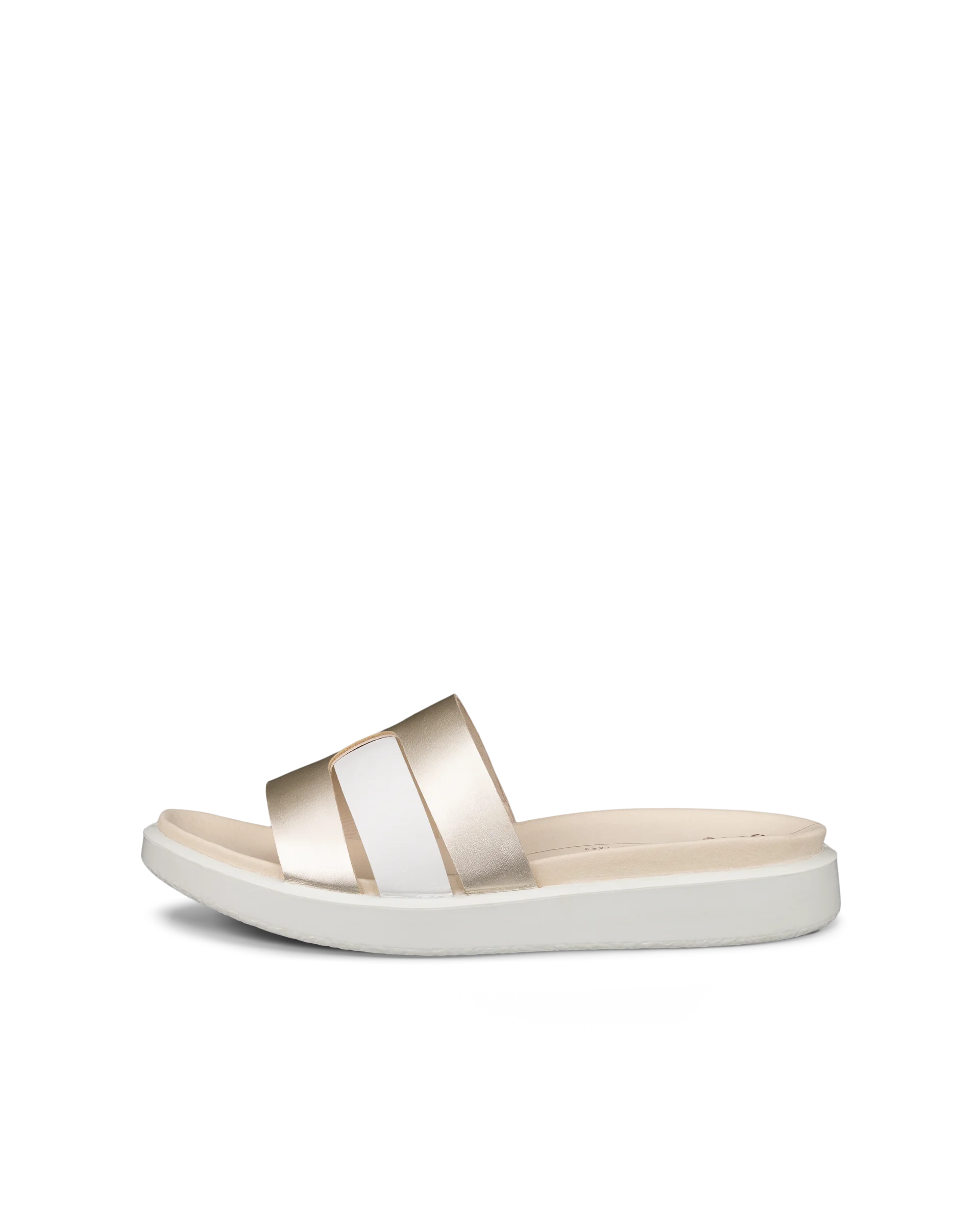 ECCO Flowt W - Women’s Leather Slider - Gold - Size: 5-5.5 (EU 38)