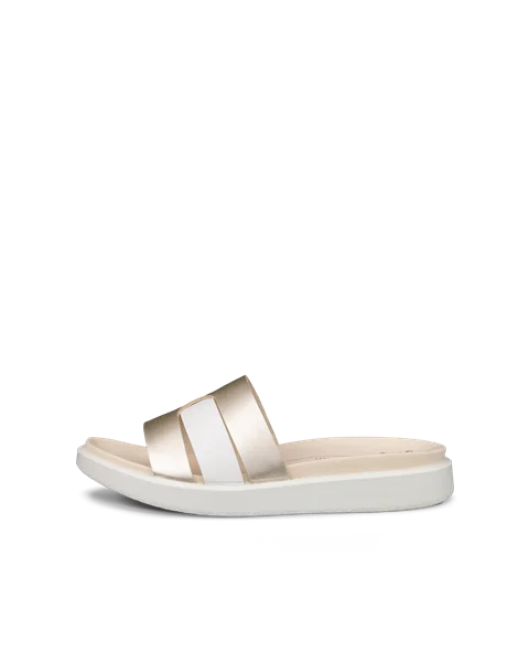 Women's ECCO® Flowt Leather Slider - Gold - O