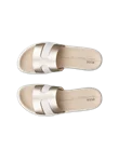 Women's ECCO® Flowt Leather Slider - Gold - Top_Left_Pair