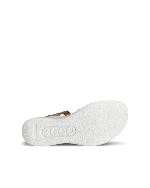 ECCO® Flowt ženske kožne sandale s plutenom platformom - Zlatna - S