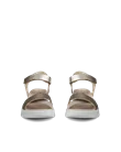 ECCO® Flowt Wedge LX ženske kožne sandale na platformu - Zlatna - Front_Pair