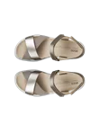 ECCO® Flowt Wedge LX ženske kožne sandale na platformu - Zlatna - Top_Left_Pair