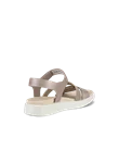 ECCO® Flowt sandale plate en cuir pour femme - Gris - B