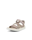 Damskie skórzane sandały na płaskim obcasie ECCO® Flowt - Szary - M