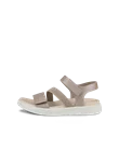 ECCO® Flowt sandale plate en cuir pour femme - Gris - O