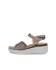 ECCO® Flowt Wedge Cork dame kilesandaler korkhæl skinn - grå - O