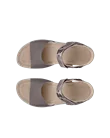 ECCO® Flowt Wedge Cork dame kilesandaler korkhæl skinn - grå - Top_Left_Pair
