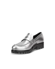 Women's ECCO® Modtray Leather Loafer - Silver - M
