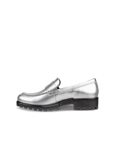 Women's ECCO® Modtray Leather Loafer - Silver - O