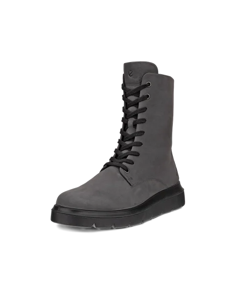 Women's ECCO® Nouvelle Leather Lace-Up Boot - Grey - M