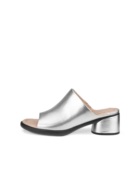 Women's ECCO® Sculpted Sandal LX 35 Leather Mule Sandal - Silver - O