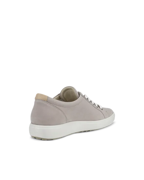 ECCO® Soft 7 Dames nubuck sneaker - Grijs - B