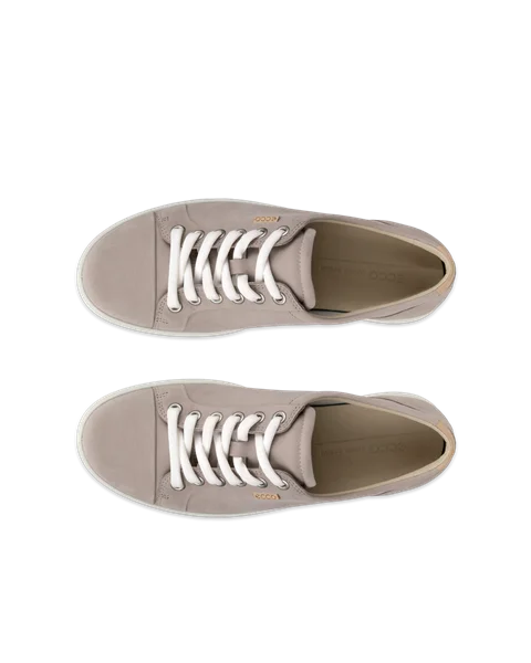 ECCO® Soft 7 Damen Sneaker aus Nubukleder - Grau - Top_Left_Pair