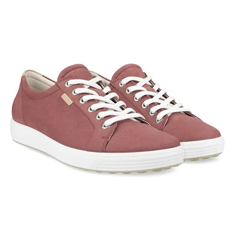ECCO® Soft 7 Damen Sneaker aus Nubukleder - Rot - Pair