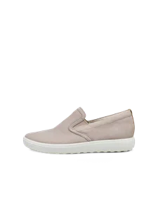 Ženski slip-on čevlji iz nubuk usnja ECCO® Soft 7 - Siva - O