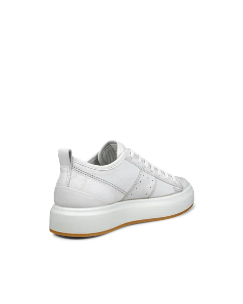 Women's ECCO® Street Ace Leather Trainer - Grey - B