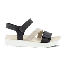 ECCO® Flowt flade sandaler i nubuck til damer - Sort - Outside