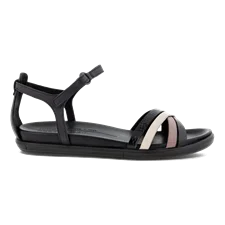 Women's ECCO® Simpil Nubuck Flat Sandal - Black - Outside