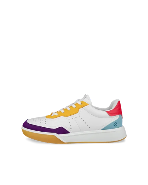 Women's ECCO® Street Court Leather Trainer - Multicolour - O