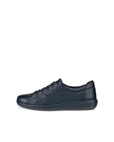 ECCO® Soft 2.0 chaussures de marche en cuir pour femme - Bleu marine - O