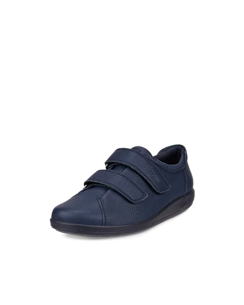 ECCO® Soft 2.0 chaussures de marche en cuir pour femme - Bleu marine - M