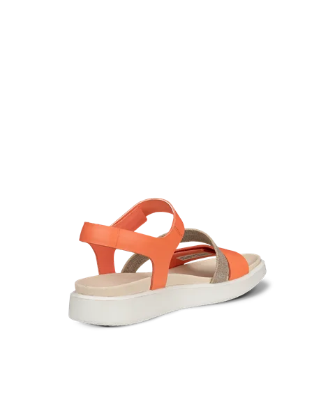 ECCO® Flowt sandale plate en nubuck pour femme - Orange - B