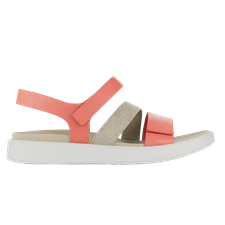 Ženski nizki sandali iz nubuk usnja ECCO® Flowt - Oranžna - Outside