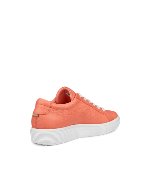 Damskie skórzane sneakersy ECCO® Soft 60 - Pomarańczowy - B