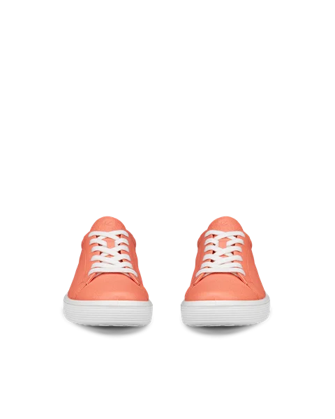 ECCO® Soft 60 Dames leren sneaker - Oranje - Front_Pair