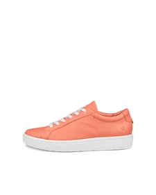 Damskie skórzane sneakersy ECCO® Soft 60 - Pomarańczowy - O