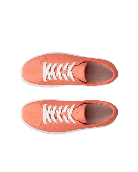 ECCO® Soft 60 Dames leren sneaker - Oranje - Top_Left_Pair
