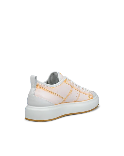 Women's ECCO® Street Ace Leather Trainer - Orange - B