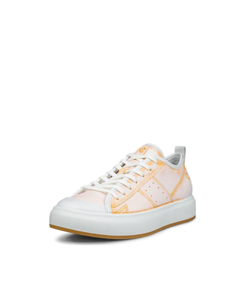 Women's ECCO® Street Ace Leather Trainer - Orange - M