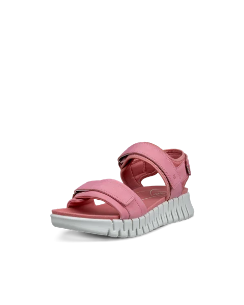 Women's ECCO® Gruuv Sol Nubuck Heeled Sandal - Pink - M