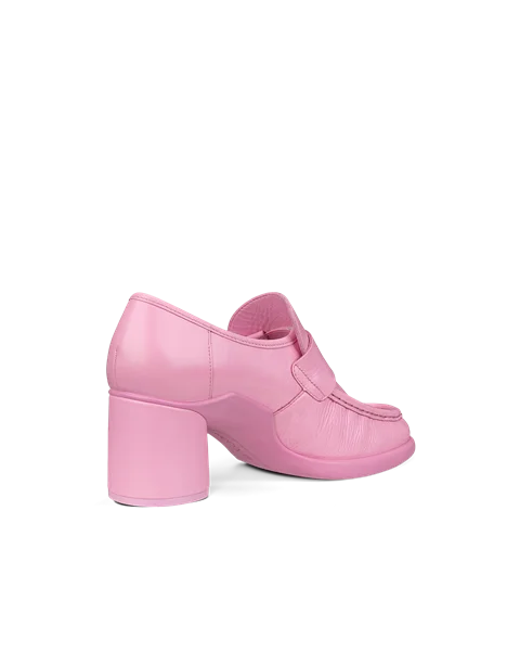 Women's ECCO® Sculpted LX 55 Leather Block-Heeled Loafer - Pink - B