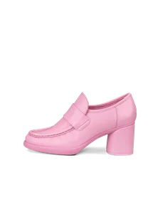 Women's ECCO® Sculpted LX 55 Leather Block-Heeled Loafer - Pink - O