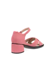 Damskie nubukowe sandały na obcasie ECCO® Sculpted Sandal LX 35 - Różowy - B