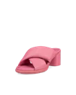 Damskie skórzane sandały na obcasie ECCO® Sculpted Sandal LX 55 - Różowy - M