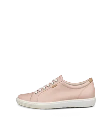 Women's ECCO® Soft 7 Leather Trainer - Pink - O