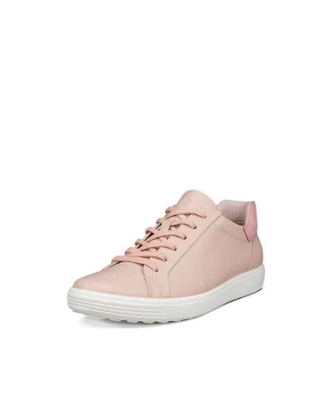 ECCO® Soft 7 Dames leren sneaker - Pink - M