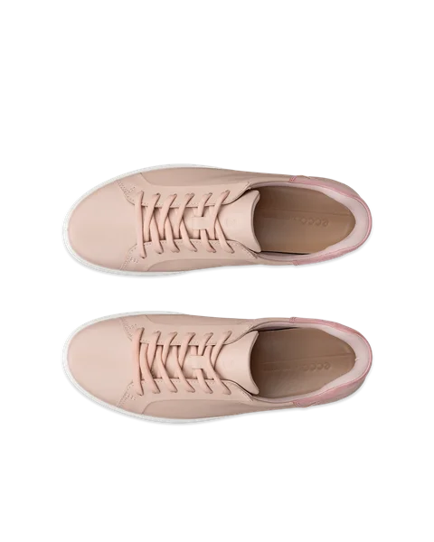 ECCO® Soft 7 Dames leren sneaker - Pink - Top_Left_Pair