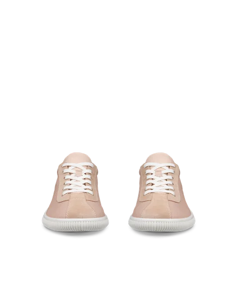 Women's ECCO® Soft Zero Leather Trainer - Pink - Front_Pair