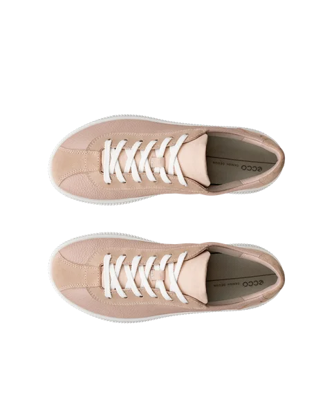 ECCO® Soft Zero Dames leren sneaker - Pink - Top_Left_Pair