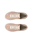 ECCO® Soft Zero Dames leren sneaker - Pink - Top_Left_Pair