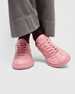 Women's ECCO® Soft Zero Leather Trainer - Pink - Lifestyle_Image_1