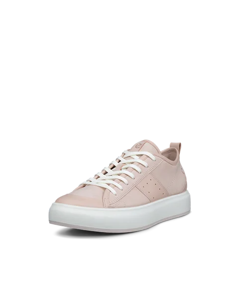 Women's ECCO® Street Ace Leather Trainer - Pink - M