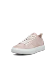 Women's ECCO® Street Ace Leather Trainer - Pink - M